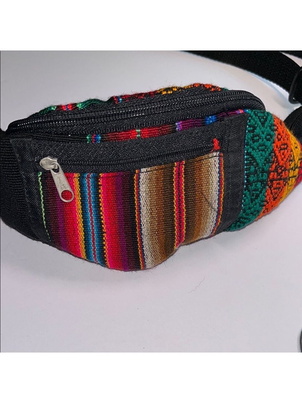 Vintage Striped Fanny Pack Colorful Aztec Rainbow Unisex